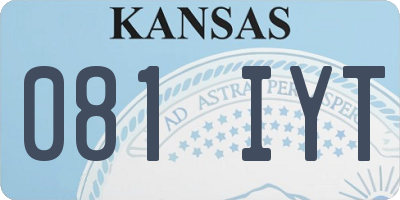KS license plate 081IYT