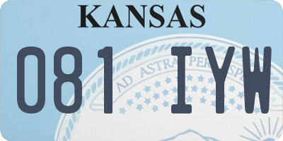 KS license plate 081IYW