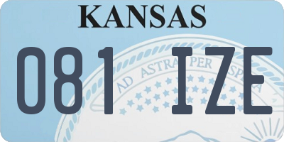 KS license plate 081IZE
