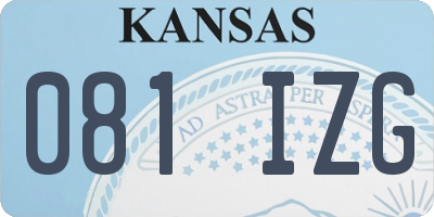 KS license plate 081IZG