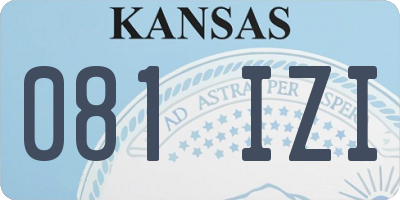 KS license plate 081IZI