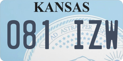 KS license plate 081IZW