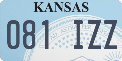 KS license plate 081IZZ