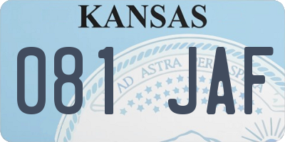 KS license plate 081JAF