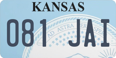 KS license plate 081JAI