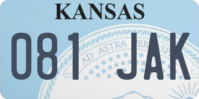 KS license plate 081JAK