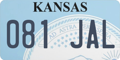 KS license plate 081JAL