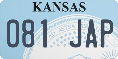 KS license plate 081JAP