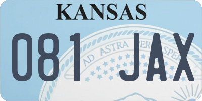 KS license plate 081JAX