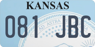 KS license plate 081JBC