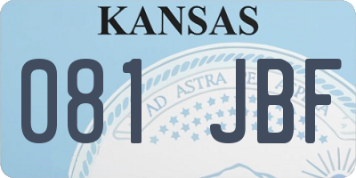 KS license plate 081JBF