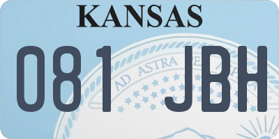 KS license plate 081JBH