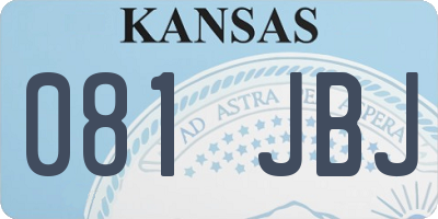 KS license plate 081JBJ