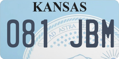 KS license plate 081JBM