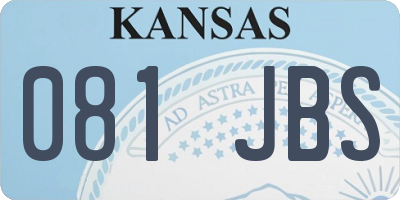 KS license plate 081JBS