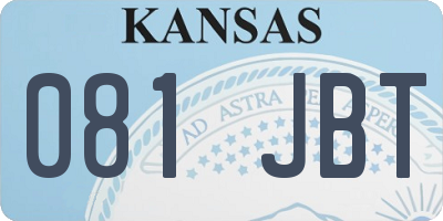KS license plate 081JBT