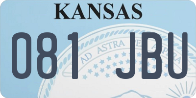 KS license plate 081JBU
