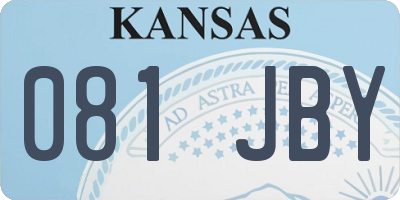 KS license plate 081JBY