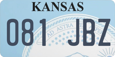 KS license plate 081JBZ