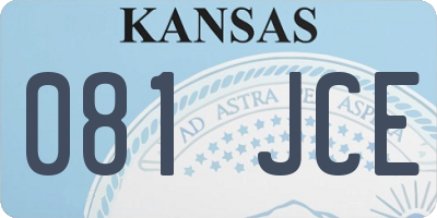 KS license plate 081JCE