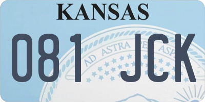 KS license plate 081JCK