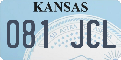 KS license plate 081JCL
