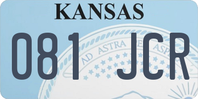 KS license plate 081JCR
