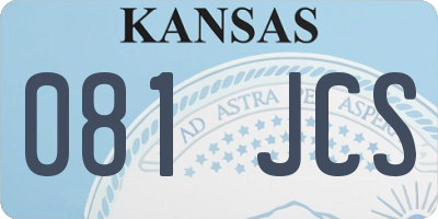 KS license plate 081JCS