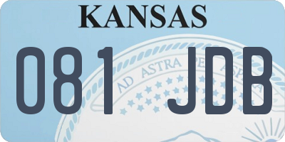 KS license plate 081JDB