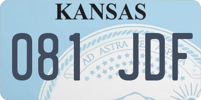 KS license plate 081JDF