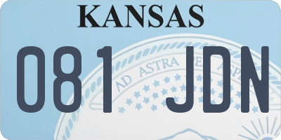 KS license plate 081JDN