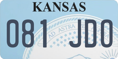 KS license plate 081JDO