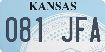 KS license plate 081JFA