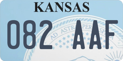 KS license plate 082AAF