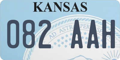 KS license plate 082AAH