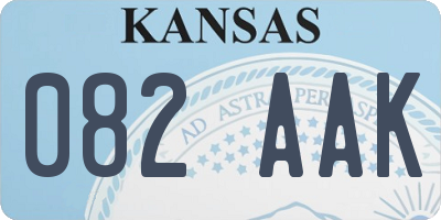 KS license plate 082AAK