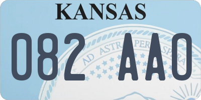 KS license plate 082AAO