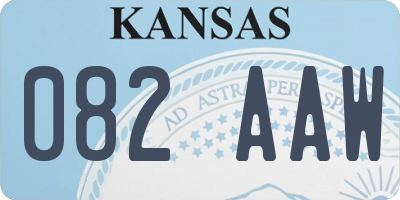 KS license plate 082AAW