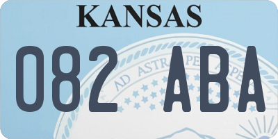 KS license plate 082ABA
