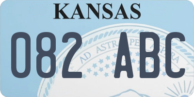KS license plate 082ABC