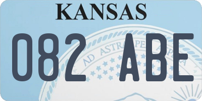 KS license plate 082ABE