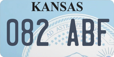 KS license plate 082ABF