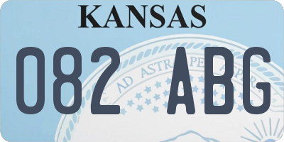 KS license plate 082ABG