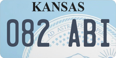 KS license plate 082ABI