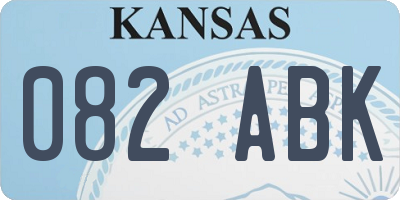 KS license plate 082ABK