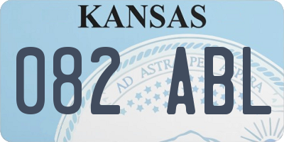 KS license plate 082ABL