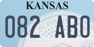 KS license plate 082ABO