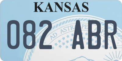 KS license plate 082ABR