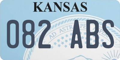 KS license plate 082ABS