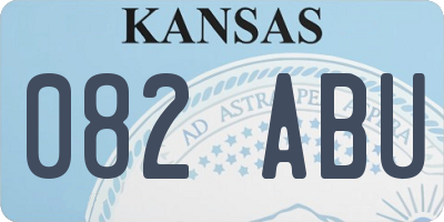 KS license plate 082ABU